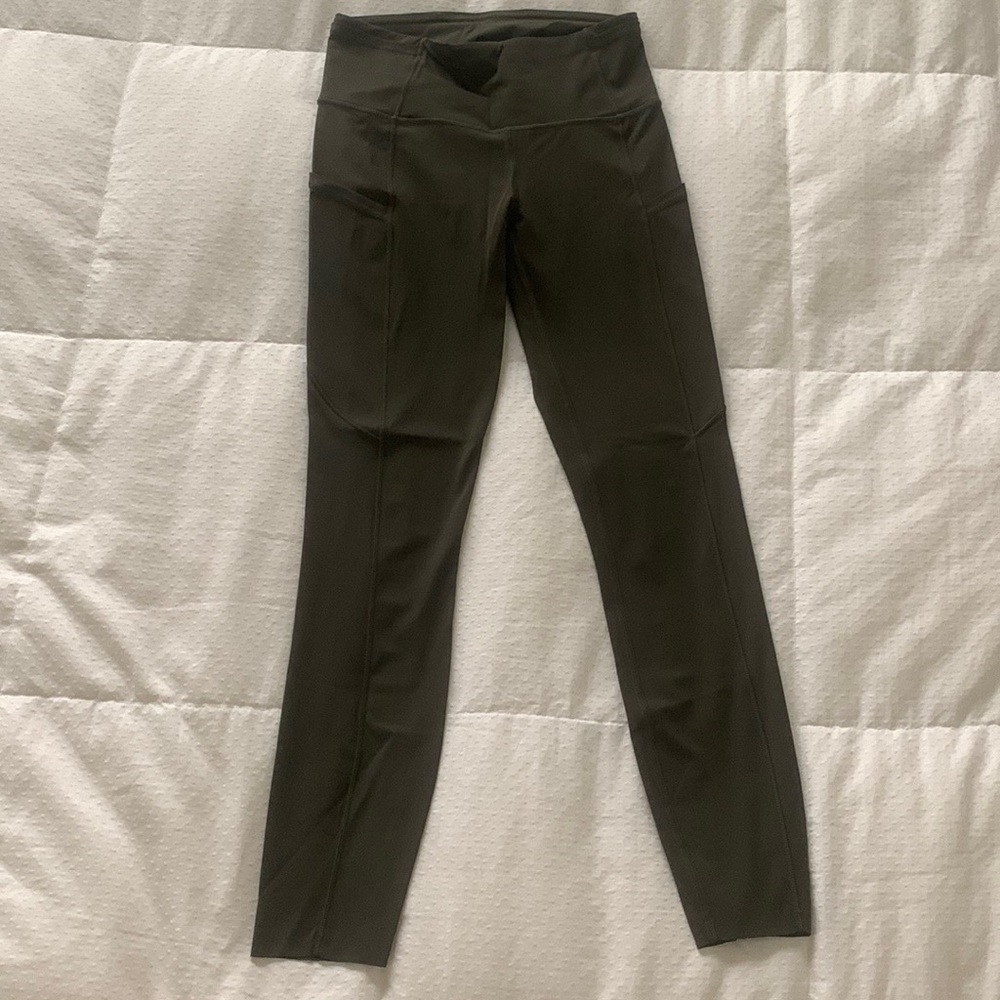 Lululemon Olive Fast and Free High-rise Tight 25”